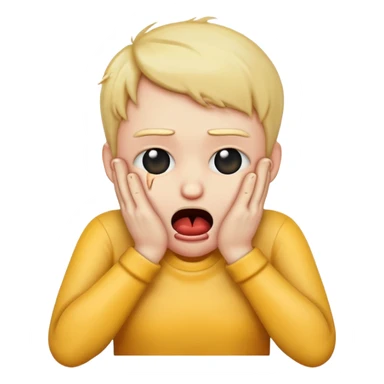 Emoji choking it self with hands sticker