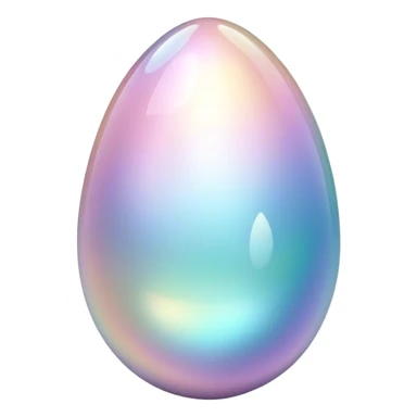 Sparkly glossy Pastel iridescent glass crystal egg sticker