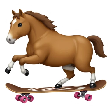 Fat horse doing a kick flip on a skateboard  sticker