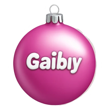 pink ornament with the name gabby on it in cursive sticker
