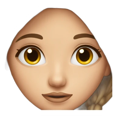 girl with brown hair and lash extensions sticker