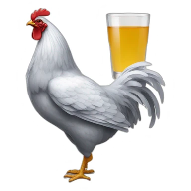 Poule qui boit un verre sticker