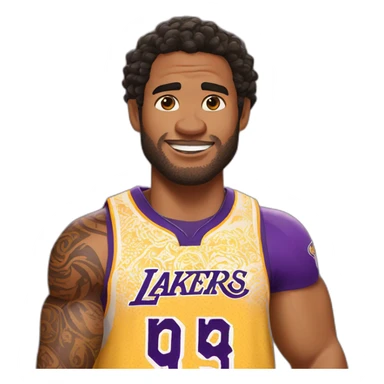 moana wearing lakers jerssey sticker