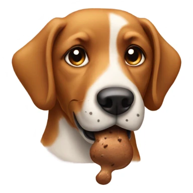 Dog with poop sticker