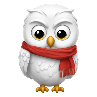 White owl wearing a red scarf  sticker