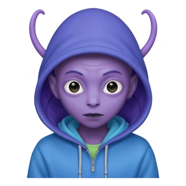 Aliens Purple pastel, having antennas, hoodie but not overhead sticker