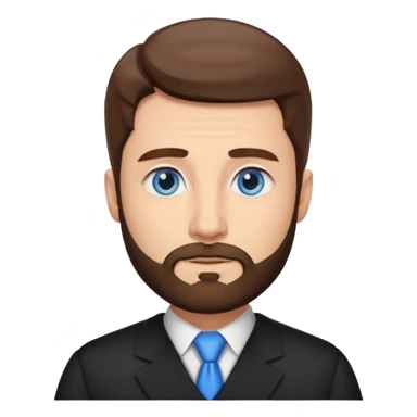 Man lawyer with blue eyes and short brown hair y barba sticker