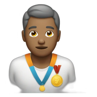 Sleepy man with medal sticker
