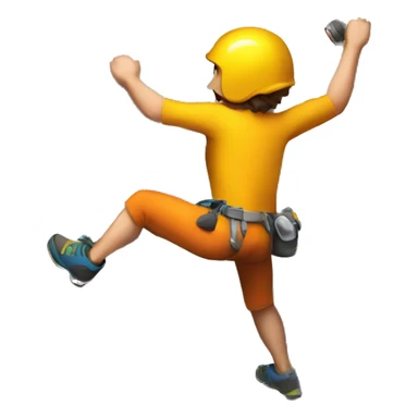 a climber climbing a rock climbing wall sticker