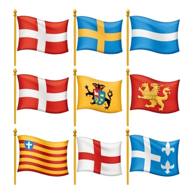 Generate a galician flag, a basque flag, a catalan flag, a breton flag, a corsican flag, a occitan flag, a samis flag and a Québec flag sticker