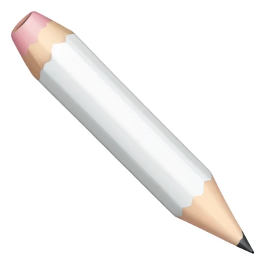 white colored pencil with a sharp white tip sticker