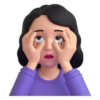 sad woman with tears streaming down her face sticker