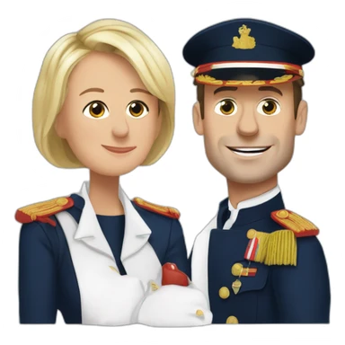 Marine lepen avec Emmanuel Macron sticker