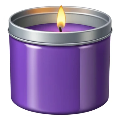 purple candle tin with decorative label sticker