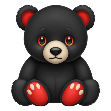 Un osos de peluche negro y que los ojos sean X rojas sticker