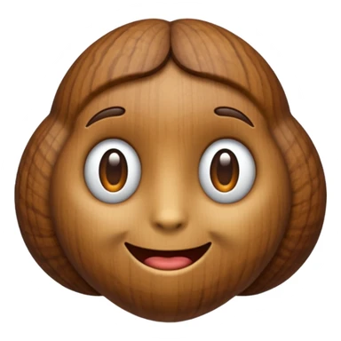A faceless, plain walnut-shaped emoji sticker