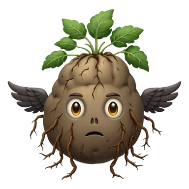 storm cloud and a potato with wings sticker