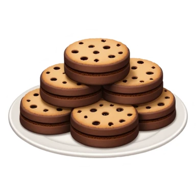A plate of chocolate shortbread biscuits sticker