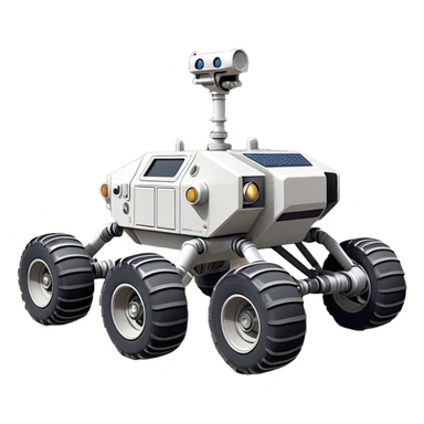 Cinematic Realistic Moon Rover – A rugged, high-tech vehicle traversing the Moon’s dusty surface. Its thick wheels leave tracks in the fine lunar regolith, with Earth hanging in the distant sky. Every mechanical detail of the rover is meticulously rendered, emphasizing its role in human exploration. sticker