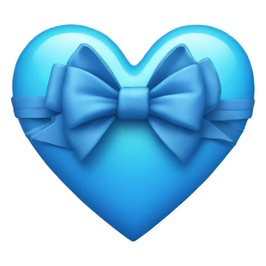 heart with a bow emoji but blue sticker