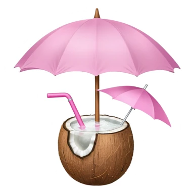 coconut drink with light pink umbrella sticker