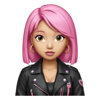 Nicki Minaj pink hair wear leather jacket sticker