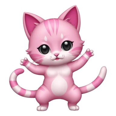 chibi anime pink cat twerking sticker