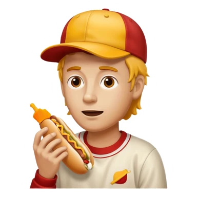 hotdog eating man sticker