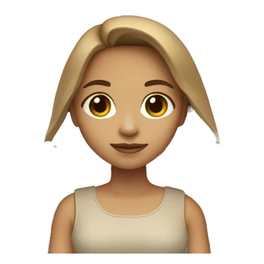 Light skin girl with long straight light brown hair carrying small palm tree sticker