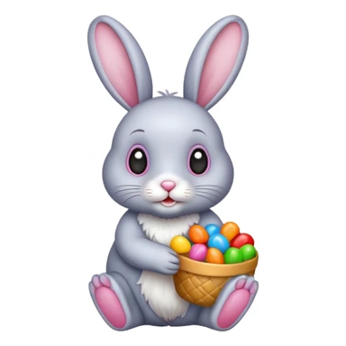 rabbit with candies sticker
