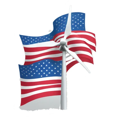 Wind turbine and usa flag sticker