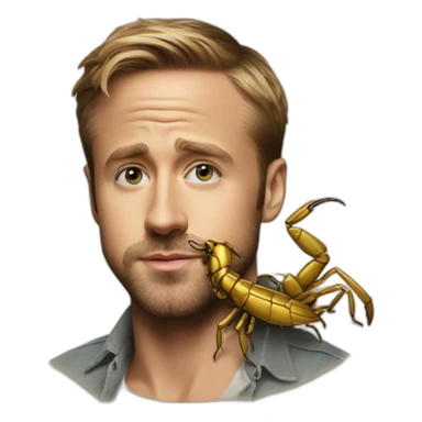 Ryan Gosling with a scorpion sticker
