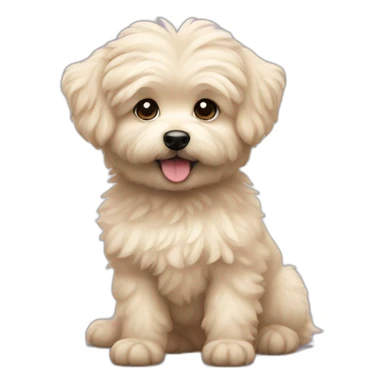 blonde-eskipoo-dog with one ear pointing up and the other down sticker