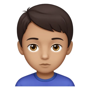 Dark brown hair, make the boy mixed race and is a boy and make his iris a bit smaller sticker