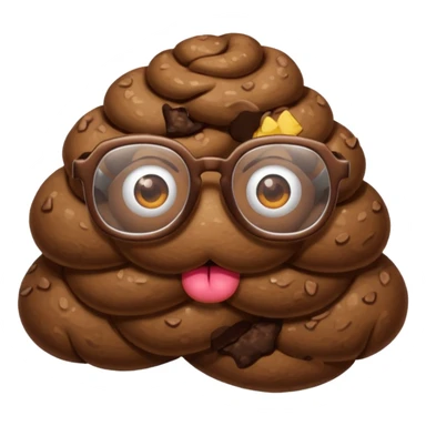 Poop with glasses sticker
