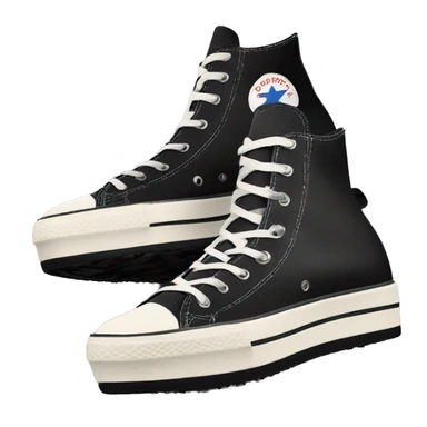 Black platform converse platform shoes hike  sticker