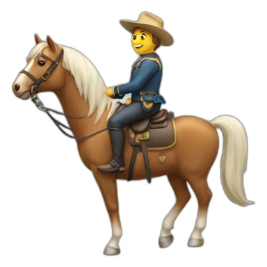 chat sur un cheval sticker