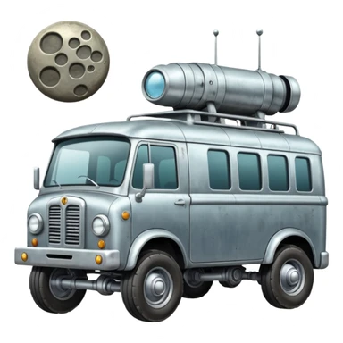  antique tall truck robotic twelve passenger Moon rover Scooby Doo sticker