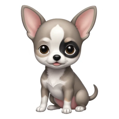 Grey - black -white baby Chihu dog sticker