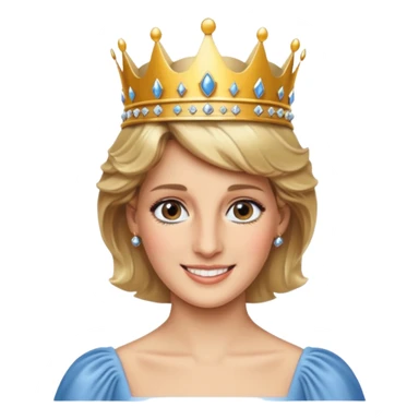 content face, Princess Diana with a crown sticker