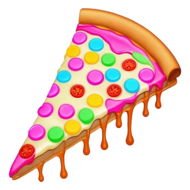 Melted neon  ice cream pizza slice sticker