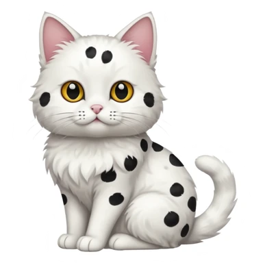 um gato branco com manchas pretas [não manchas pequenas] sticker