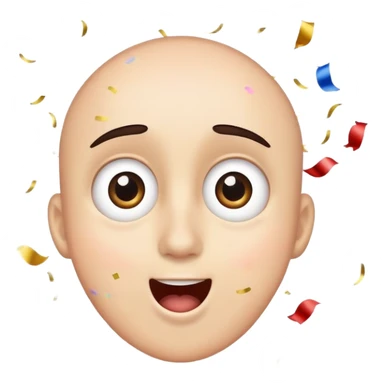 excited face with wide eyes and confetti sticker