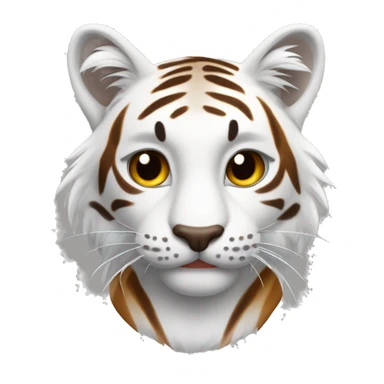 Chat blanc et tigré marron sur le hautde la tête . Le blanc commence en bas des yeux  sticker