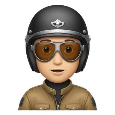 man wearing motorcycle helmet and sunglasses, no mouth sticker