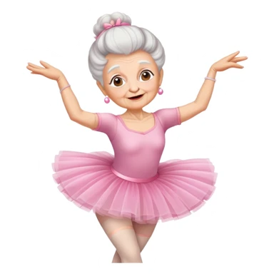 grandma in a pink tutu, dancing ballet sticker