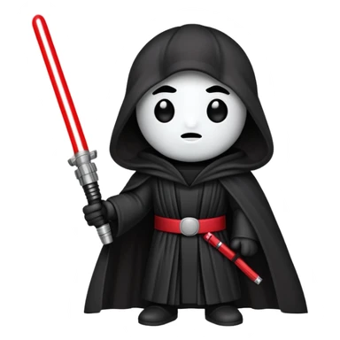 Oreo cookie with dark Sith lord robe and red lightsaber sticker