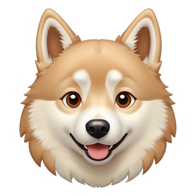 happy light cinnamon colored husky dog, pale tan sticker