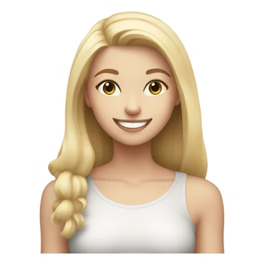 Blonde smiling girl with black and white cat indoors sticker