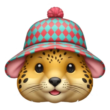 animal wearing patterned hat  sticker